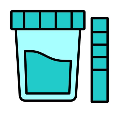 İdrar Test Ağı simgesi, vektör illüstrasyonu