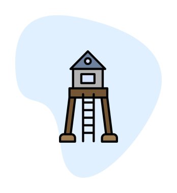 Askeri Kule. Web simgesi basit illüstrasyon 