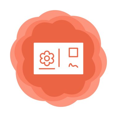 Kartpostal simgesi, vektör illüstrasyonu basit tasarım