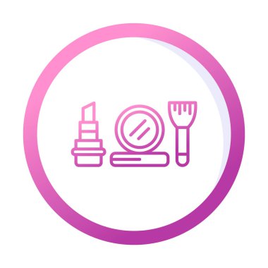 Makyaj araçları web simgesi, vektör illüstrasyonu