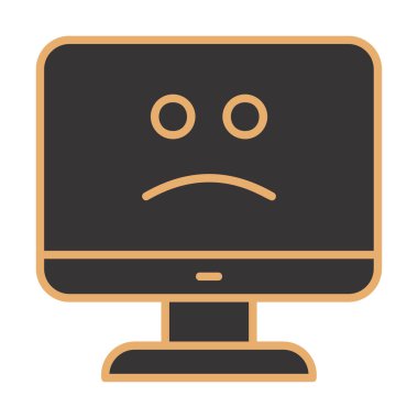 Bilgisayar simgesi üzerindeki mavi ekran, hata sembolü, illüstrasyon tasarımı, vektör grafiği 