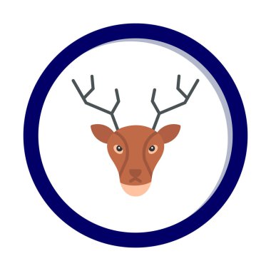 Geyik. Web simgesi basit illüstrasyon