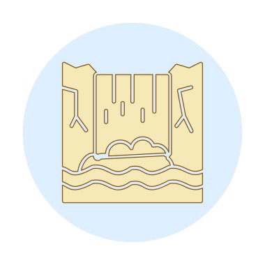 Basit Waterfal simgesi, vektör illüstrasyonu