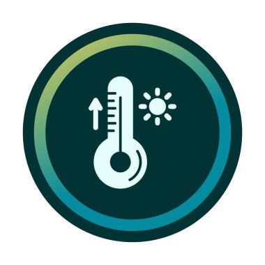 Termometre web simgesi, vektör çizim 