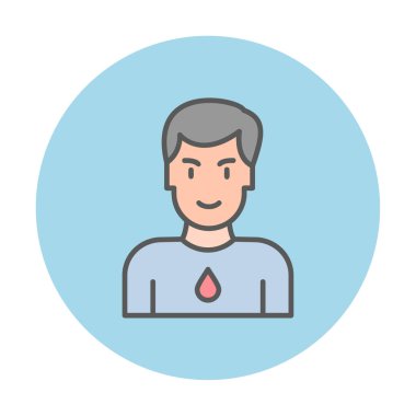 Basit Survivor kişi avatar simgesi, vektör illüstrasyonu