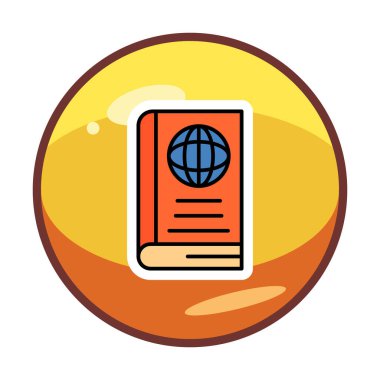 Basit Dünya Kitabı simgesi, vektör illüstrasyonu