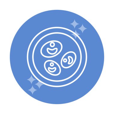 Bakteri petri kabı ve bakteri vektör simgesi 