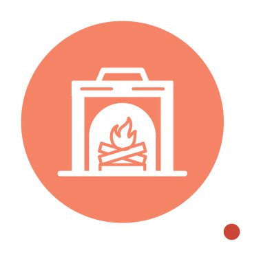 şömine simgesi vektör illüstrasyonu