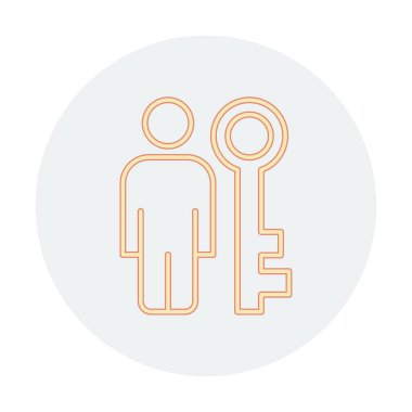 anahtar kişi ikon vektör illüstrasyonu