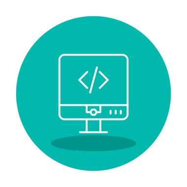 Kodlama. Web simgesi basit illüstrasyon                  