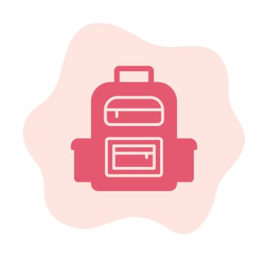 Sırt çantası düz simge vektör çizimi