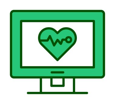 kardiyogram illüstrasyonlu düz ekran 