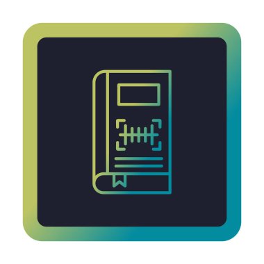 Barkod simgesi olan kitabın vektör illüstrasyonu  