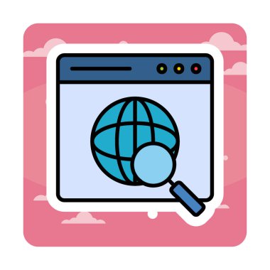 Web tarayıcı simgesi, vektör illüstrasyonu basit tasarım