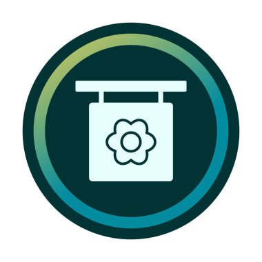 Basit çiçek simgesi, vektör illüstrasyonu