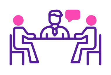 Basit iş Buluşma simgesi, vektör illüstrasyonu