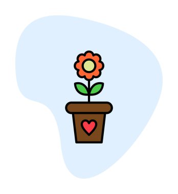 çiçek saksısı vektör illüstrasyonu