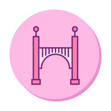 köprü düz simgesi, vektör illüstrasyon tasarımı 