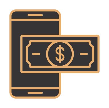 Basit Çevrimiçi Ödeme simgesi, vektör illüstrasyonu