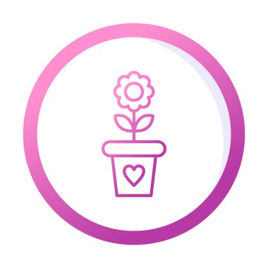 çiçek saksısı vektör illüstrasyonu