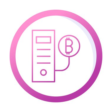 Bitcoin Madeni İşlemcisi (BTC) simgesi, vektör illüstrasyonu 