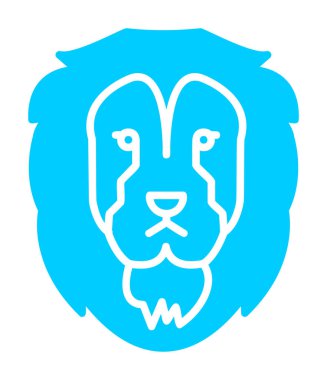 Aslan başı düz simgesi, vektör illüstrasyonu