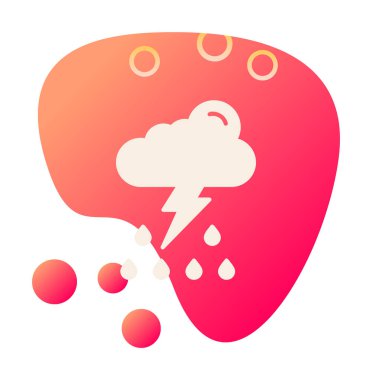 Basit Gök Gürültüsü hava ikonu vektör illüstrasyonu 