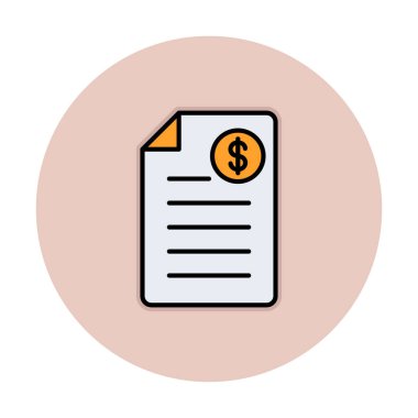 Alışveriş Faturası Vektör renk simgesi tasarımı 