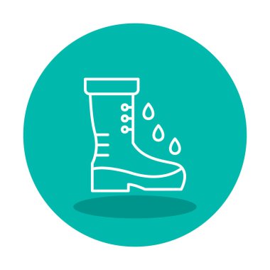 Basit Rainboot simgesi, vektör illüstrasyonu