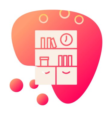 kitaplık düz simge, vektör illüstrasyonu 