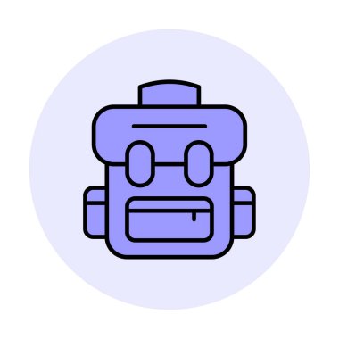 sırt çantası simgesi vektör illüstrasyonu