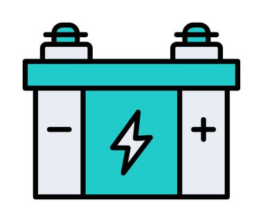 Basit Araba aküsü vektör illüstrasyonu