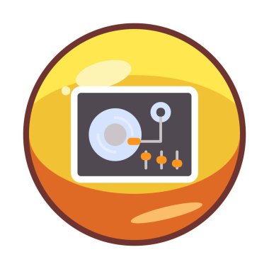 Basit vinil oynatıcı Turntable simgesi, vektör illüstrasyonu