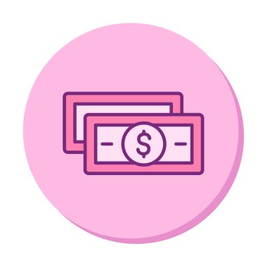 Dolar para çizgisi simgesi, vektör illüstrasyonu