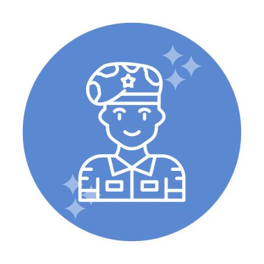 asker web simgesi, vektör illüstrasyonu 