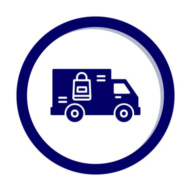 Teslimat kamyonu vektör simgesi modern basit illüstrasyon                        