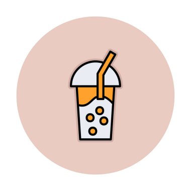 Kabarcık Çay ikonu vektör illüstrasyonu