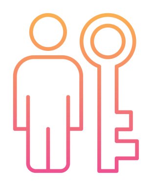 anahtar kişi ikon vektör illüstrasyonu