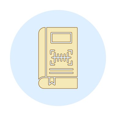 Barkod simgesi olan kitabın vektör illüstrasyonu  