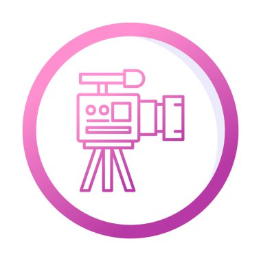 düz kamera ikonu vektör illüstrasyonu