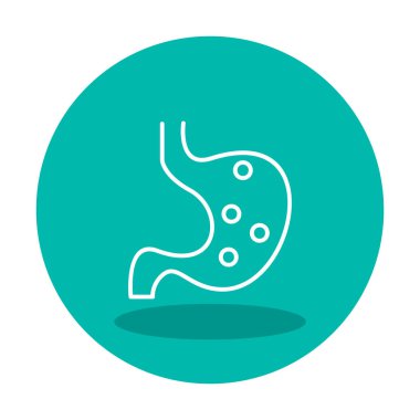 İnsan mide ikonu. Beyaz arkaplanda izole edilmiş web tasarımı için İnsan mide vektörü simgesi