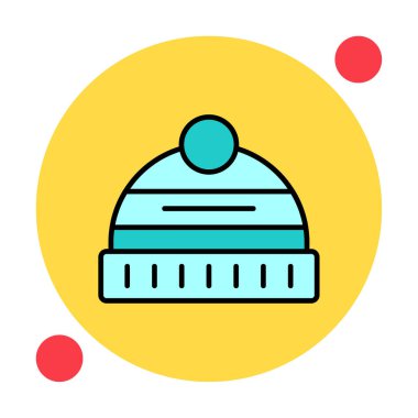 Kış Şapkası simgesinin vektör illüstrasyonu