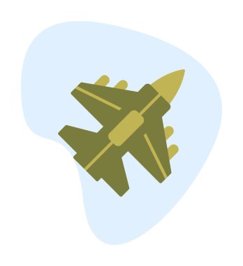 Jet Fighter ikonu. Askeri uçak uçuşu. vektör illüstrasyonu