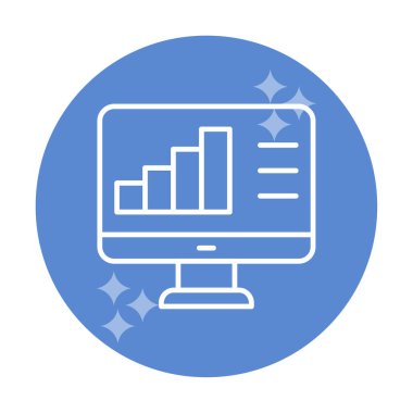 Basit Bilgisayar İzleme Veri Analizi simgesi, vektör illüstrasyonu