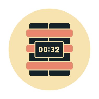 Zaman bombası ikonu vektör illüstrasyonu.