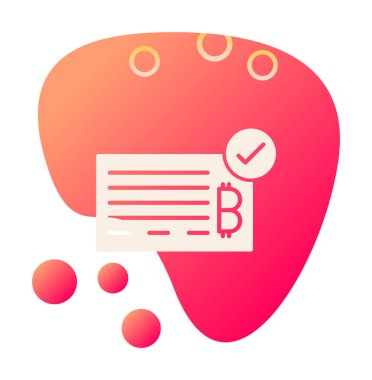 Bank Check web simgesi, vektör illüstrasyonu 