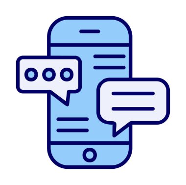 Basit akıllı telefon sohbet simgesi, vektör illüstrasyonu