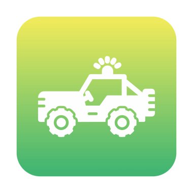 Askeri Jeep Simgesi, Vektör İllüstrasyonu