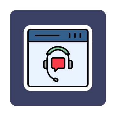 Modern Çevrimiçi Online Destekleyici element tasarımının vektör illüstrasyonu                            