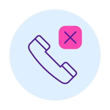 Arama telefonu Reddedilmiş simge vektör illüstrasyon tasarımı